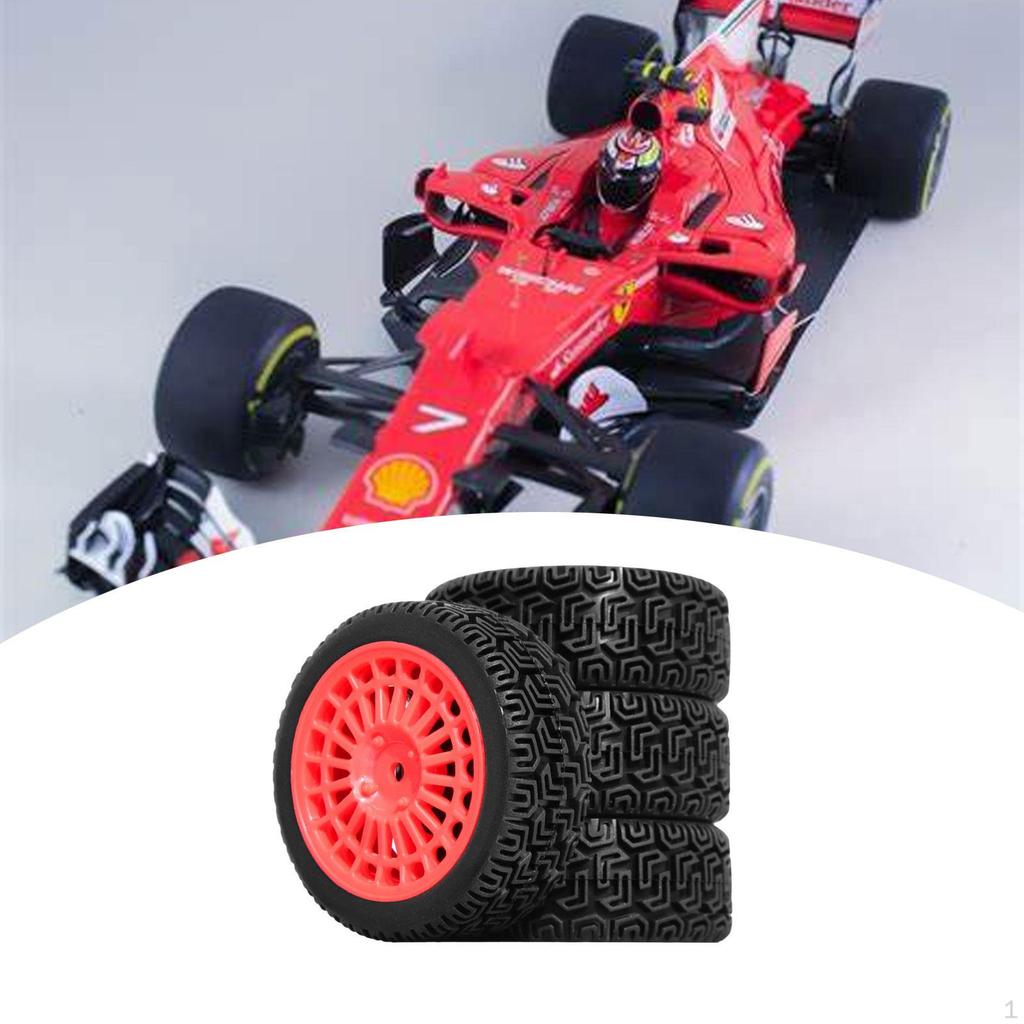 4 Pieces RC Wheel and Tire Upgrade 12mm Hex Black Model DIY Spare Parts Professional Accessory