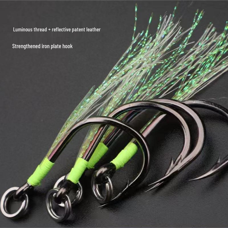 

Reinforced Reflective Luminous Iron Hook for Sea Fishing - Perch & Mackerel Size 14