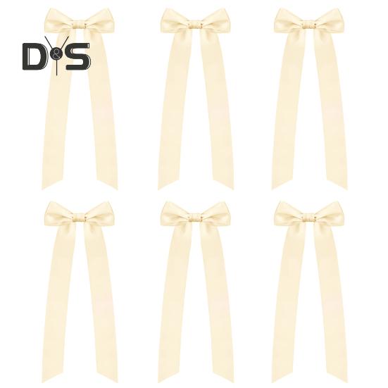 6 Pcs Candlestick Bow Decor Large Candle Holder Ribbon Bows Dining Table Centerpieces for Gift Wrapping Wedding Bridal Shower Bachelorette Party Decor