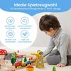 Tiny Land 55 Pieces Wooden Train Set: Wooden Railway with Crane, Combinable Toy & Accessories. Fits All Large Brands, for Children 2-5 Years