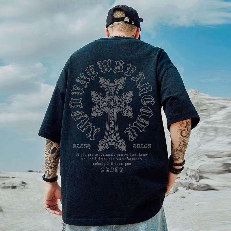 Summer New Casual Loose T-shirt Short Sleeve Men's Loose Fashion Printed T-shirt Men Women Hip Hop Cotton Short Sleeve