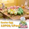 12 Stück/1 Packung Osterdekorationen Bunte Eier Hängende Ornamente DIY Basteln für Zuhause Party Kinderparty Dekoration Geschenk