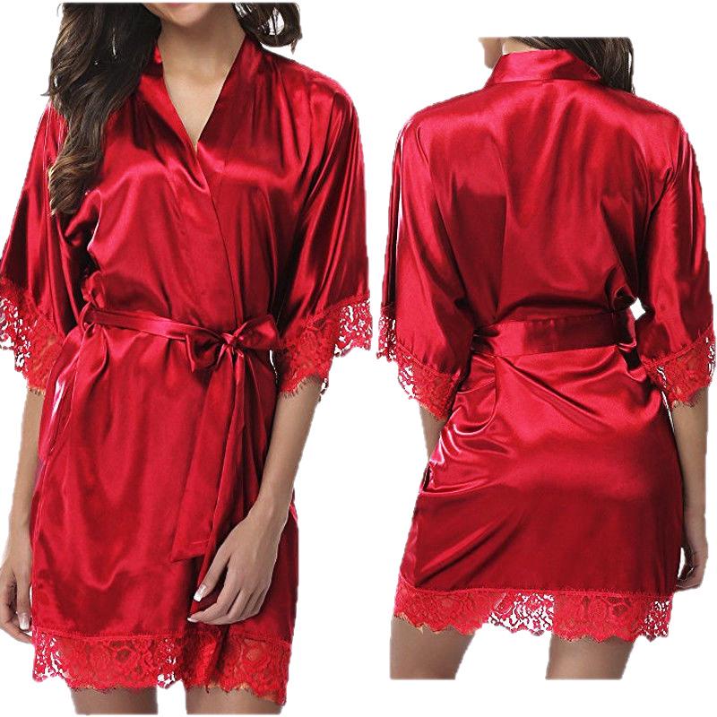 European & American Plus Size Lingerie Nightgown - High Elasticity Yukata Bathrobe Nightdress