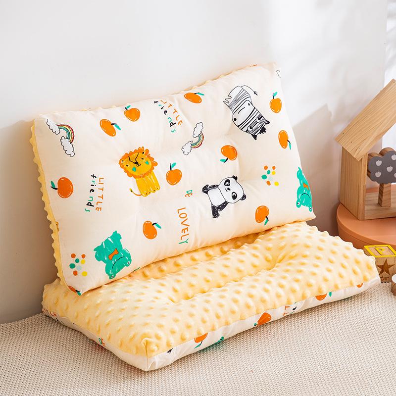 1pcs AB Double-sided Children's Sleep Pillow 3D Three-dimensional Bean Velvet Kindergarten Pillow Core Breathable and Dry Cartoon Printed Pillows