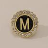 26 English Initials A-Z Brooches Classic Full Around Crystal Golden Alphabet Pins For Women Men Girls Clothes Bag Jewelry Gift