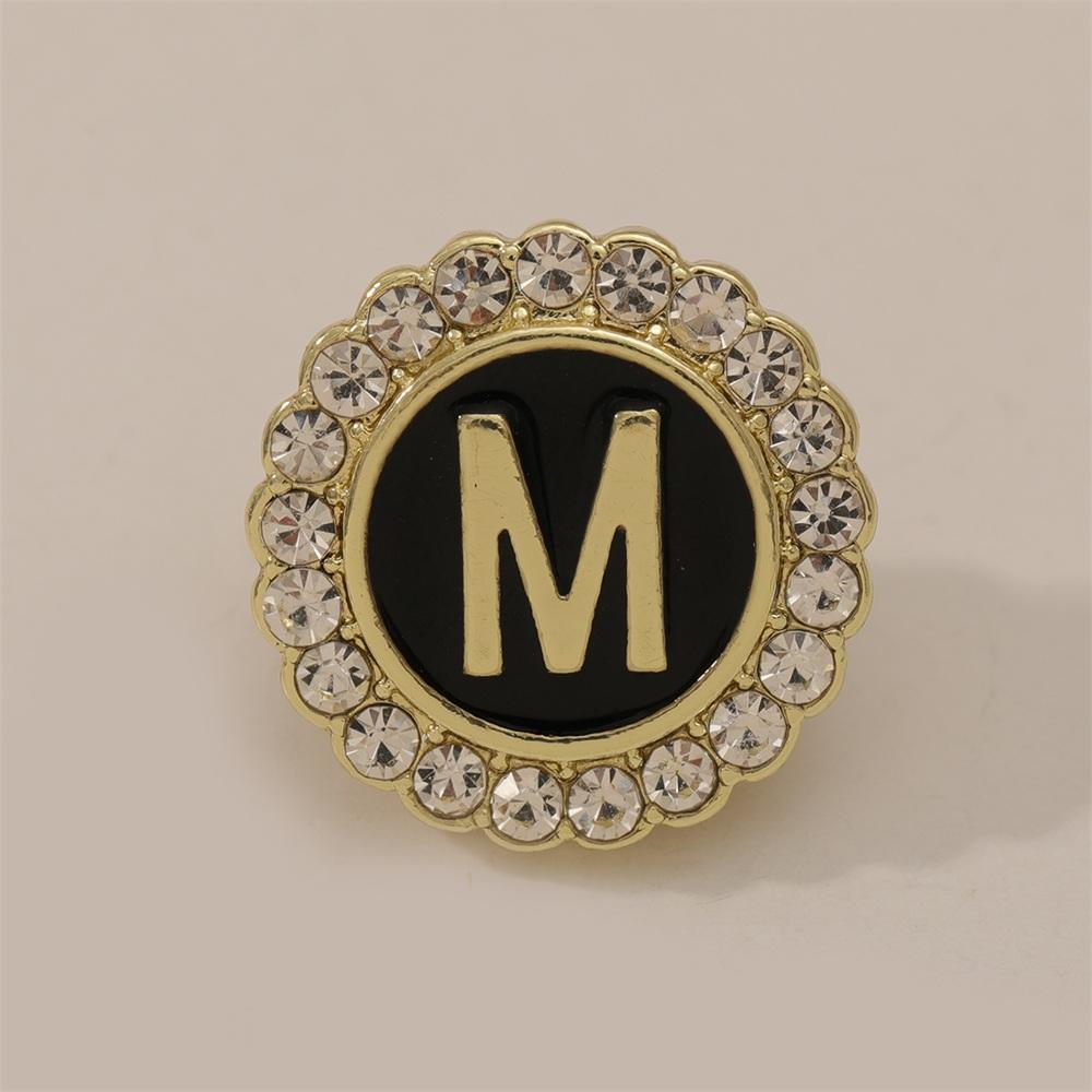 26 English Initials A-Z Brooches Classic Full Around Crystal Golden Alphabet Pins For Women Men Girls Clothes Bag Jewelry Gift