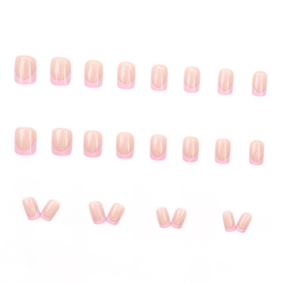 Unghie Finte Quadrate Rosa Nude Desiderio Puro Carine Versatili - 24 PZ Adesivi Indossabili