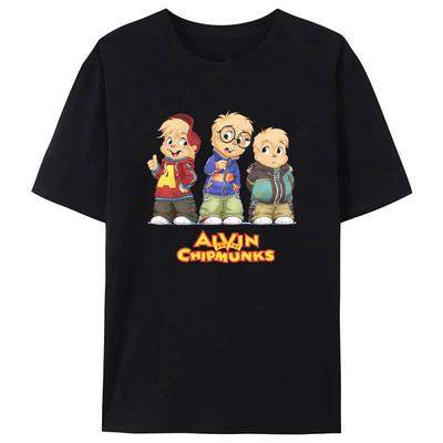Alvin and The Chipmunks Red Shirt Unisex SP Movie Promo Nerd Geek Animation Adult Tshirt Graphic T Shirts Cotton Tee Tops