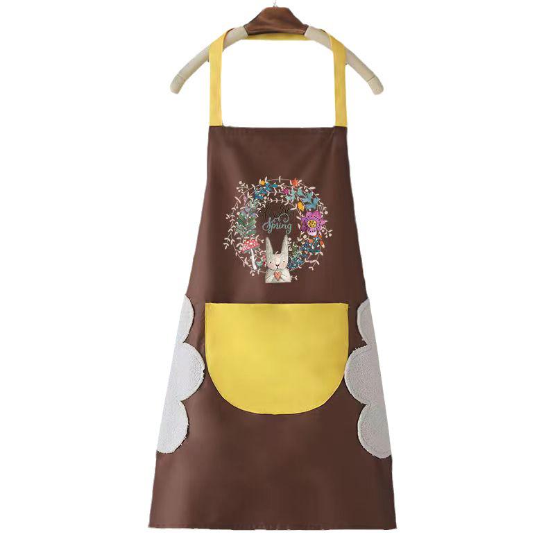 Waterproof Oil-Proof PVC Kitchen Apron with Wipe Hands Feature