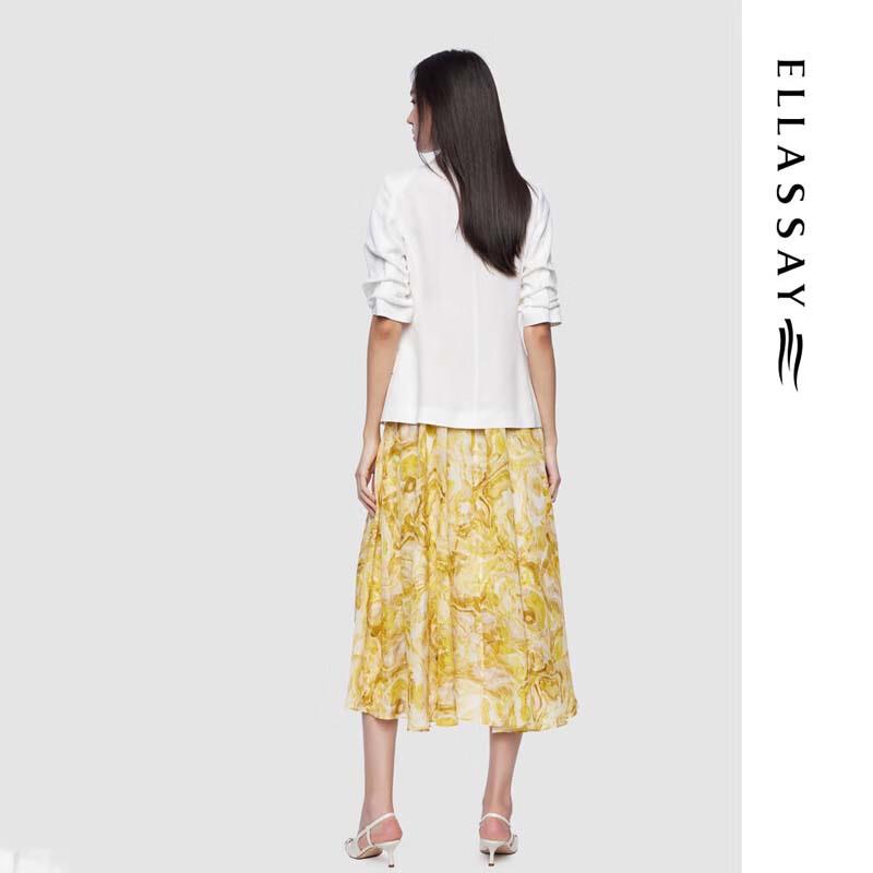 ELLASSAY Women's Pleated Slim-Fit Half-Sleeve Blazer