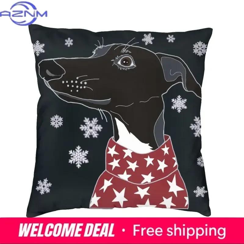 Luxury Greyhound Cushion Cover 40X40Cm Soft Whippet Sihthound Dog Pillow Case For Sofa Car Square Pillowcase Decoration