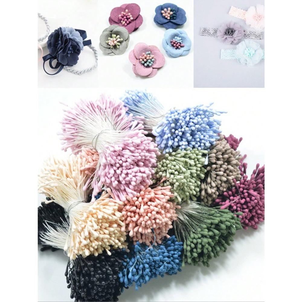 2mm Matte Stamen Faux Flower Components - Stamens, Buds, Blossoms for DIY Artificial Flower Crafting, Floral Decoration Materials Gifts