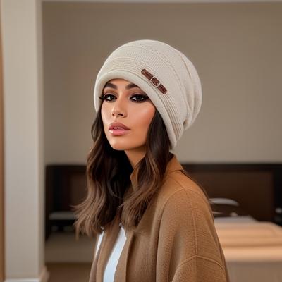 A Lightweight Stretch Knit Wool Hat In A Solid Loose Style, A Halloween Seasonal Accessory for Autumn and Winter, Suitable for Both Men and Women.