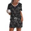 1116 European and American Summer New Fashionable Simple High-Quality Digital Print Short Sleeve and Shorts Loose Two-Piece Set