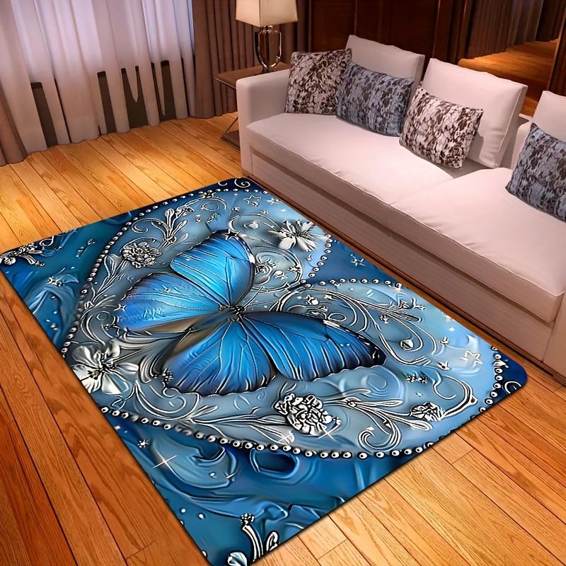 Butterfly & Hearts Gaming Room Rug - Machine Washable Floor Mat for Bedroom Kitchen Laundry Bathroom Entryway Home Decor