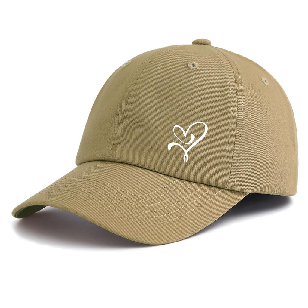 pc HEART Print Baseball Cap for AdultsMinimalist Retro Style Casual Soft Adjustable Dad HatPerfect As Gift