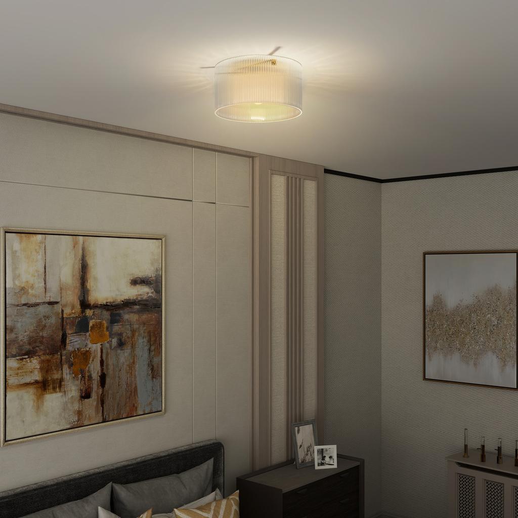 Ceiling lamp with acrylic lamp shade, metal, compatible with halogen and LED