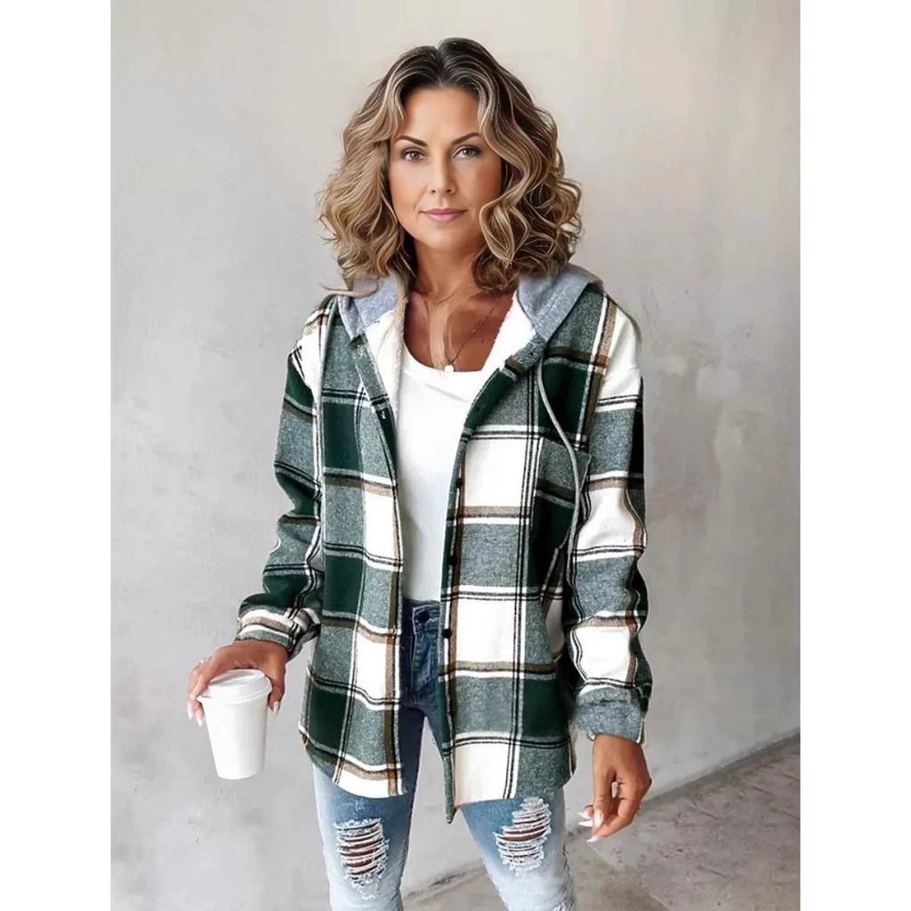 2025 New Women's Plaid Coat Autumn Winter Fashion Casual Outerwear for Ladies - Hot Sale in Europe America