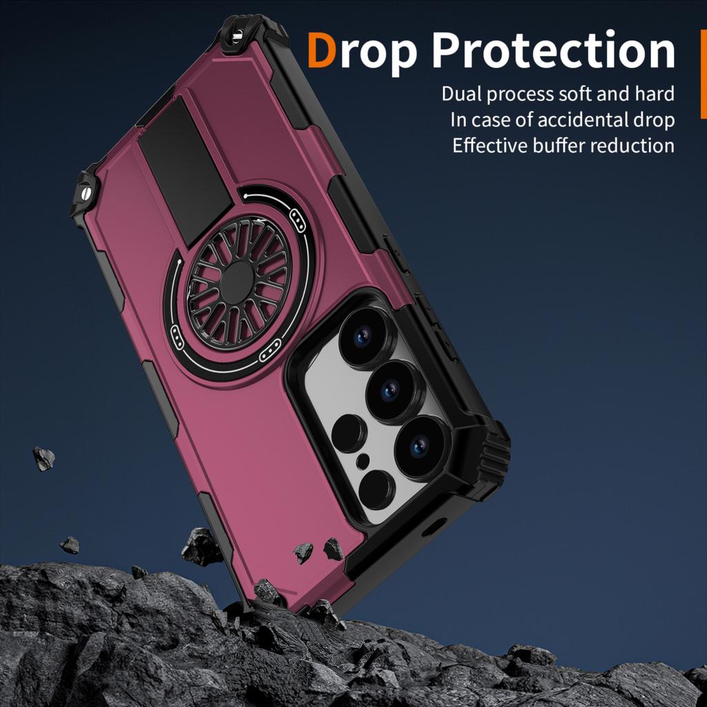 Dla Samsung Galaxy S24 S25+ EDGE FE ULTRA A06 A16 A26 A36 A56 5G Magnetyczne Ochronne Magsafe Odporne na Wstrząsy z Podstawką Pokrowiec