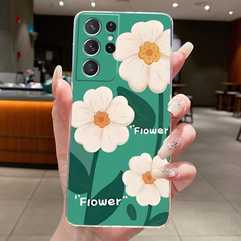 For Samsung S21 Ultra Case Clear Casing Fashion Butterfly Flower Soft TPU Silicone Cover For Samsung Galaxy S20 Ultra Phone Case