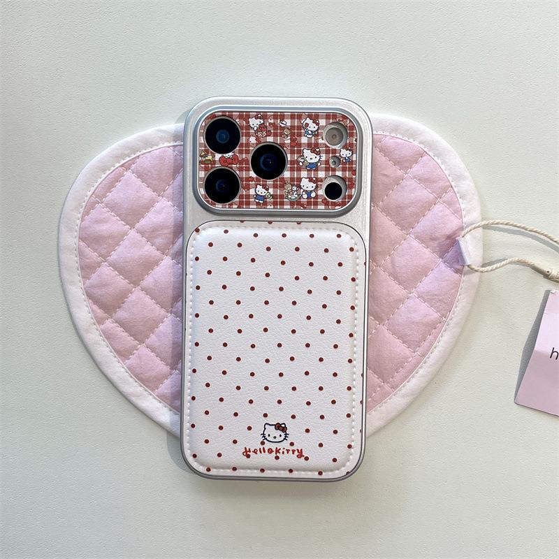 Polka Dot KT Cat iPhone 15/14 Compatible PROMAX Case with Drop Protection iPhone 14