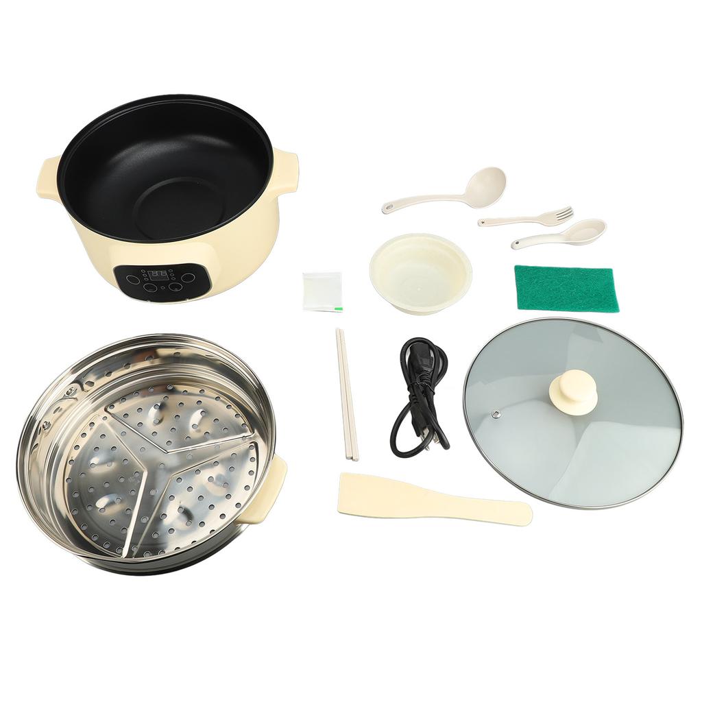 26cm Electric Pot Khaki Anti Stick Smart Reservation Temperature Control Anti Dry Burn Electric
