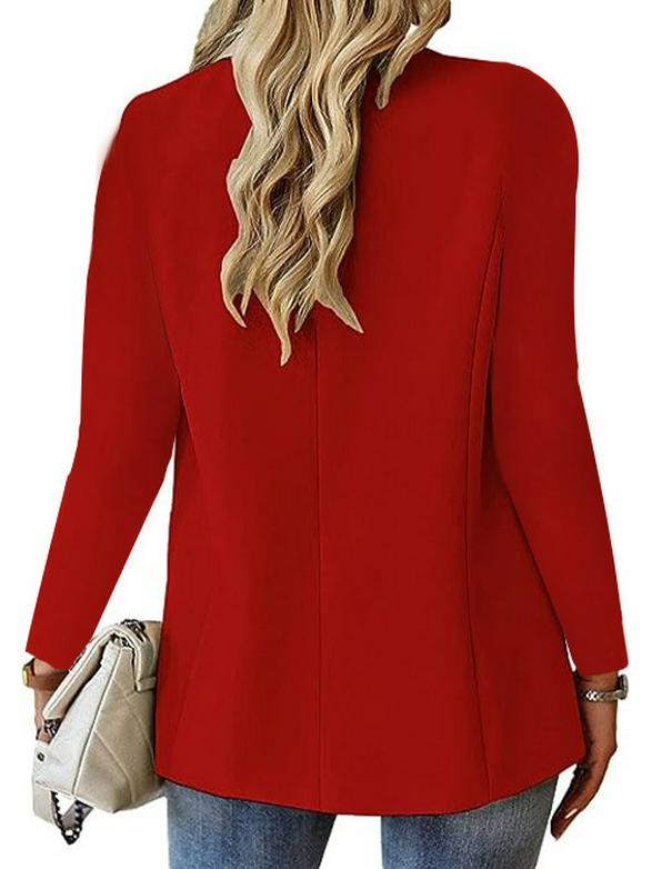 2025 Autumn Long-Sleeve Women's Solid Color Cardigan Suit Jacket