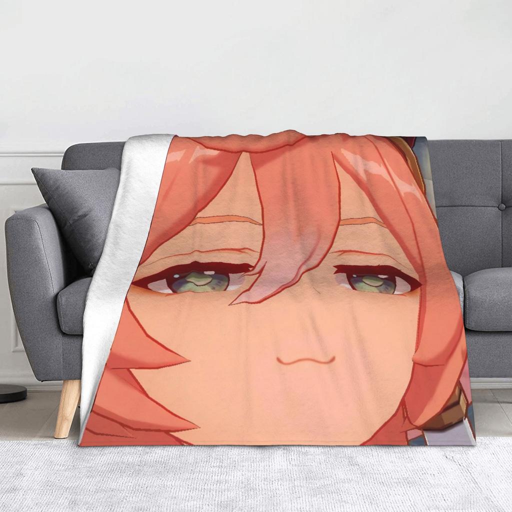 Gorou Genshin Impact Game Blanket Fleece All Season  Multi-function Soft Throw Blankets for Home Couch Plush Thin Quilt