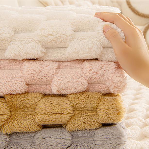 Winterwaben-Samt-Sofakissen, Winter-Plüsch, rutschfest, verdicktes Kissen, warmer Leder-Sofabezug