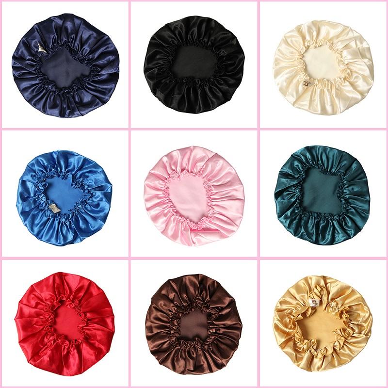 Luxurious Satin Sleep Night Cap For Curly Hair Beauty Salon Head Cover Bonnet Hat