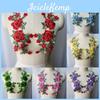 2 3d Cucu Rose Embroidery Flower Applique Sewing Lace Fabric Collar Patch Wedding Gown Bridal Dress Diy