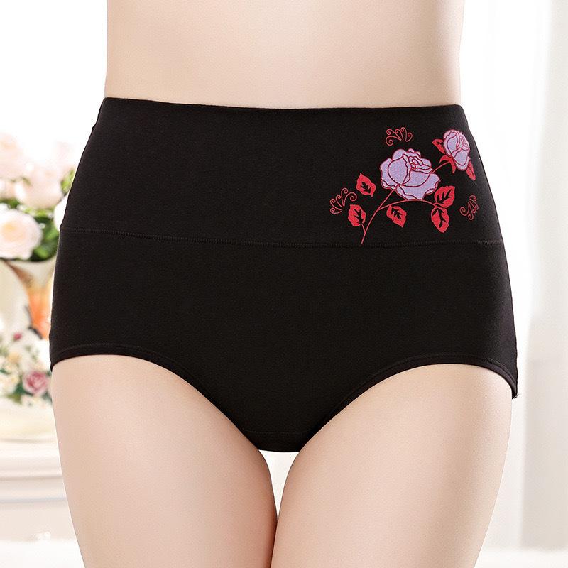 

2PCS Women Printed High-waist Underwear Cotton Abdominal Panties Postpartum Abdominal Briefs XXL тілесний