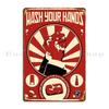 Wash Your Hands Metal Sign Garage Character Cinema Designing Wall Decor Tin Sign Poster