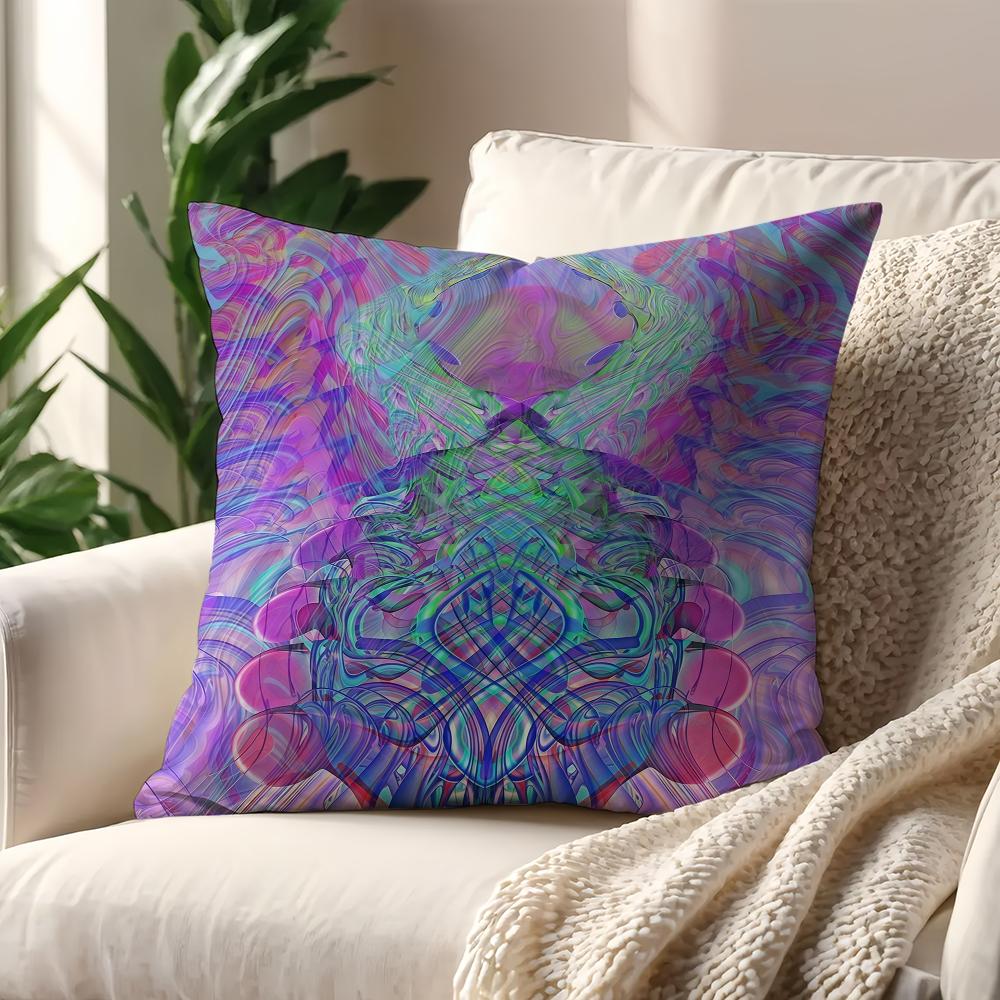 Art Psychedelic Geometrical Figures Cushion Cover For Pillow Printing Sofa Decoration Home Car Room Office Nordic Simplicity