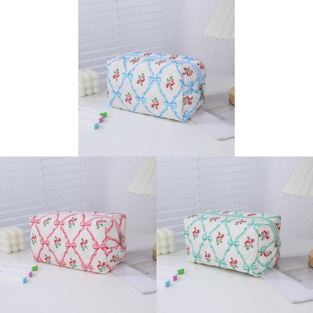 Cartoon Rose Pattern Pencil Case With Large Capacity For Students And School Supplies