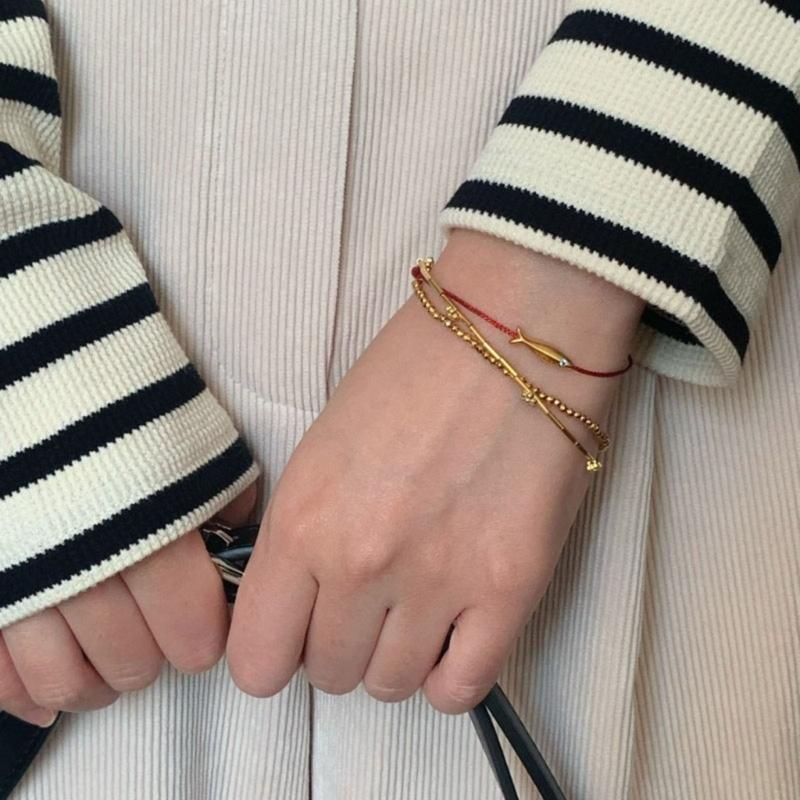 Schulbeginn Roter Faden Handseil Glücksbringer Kleiner Fisch Mutter-Kind Handgewebte Farbige Armbänder für Mama Tochter