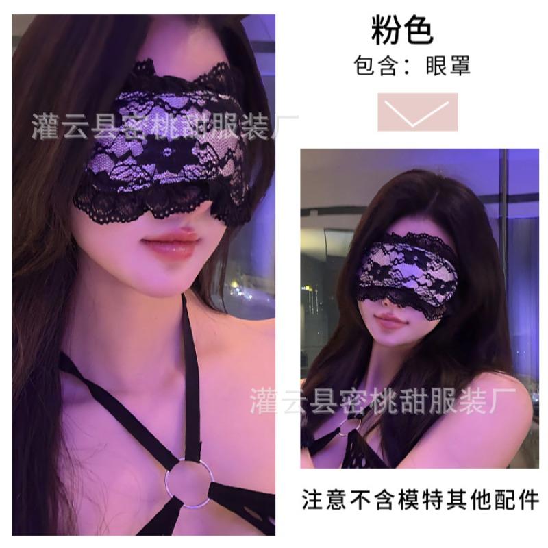 Sexy Accessories Sexy Black Purple Lace Straps Blackout Eye Mask Couple Alternative Flirting Game Handcuffs