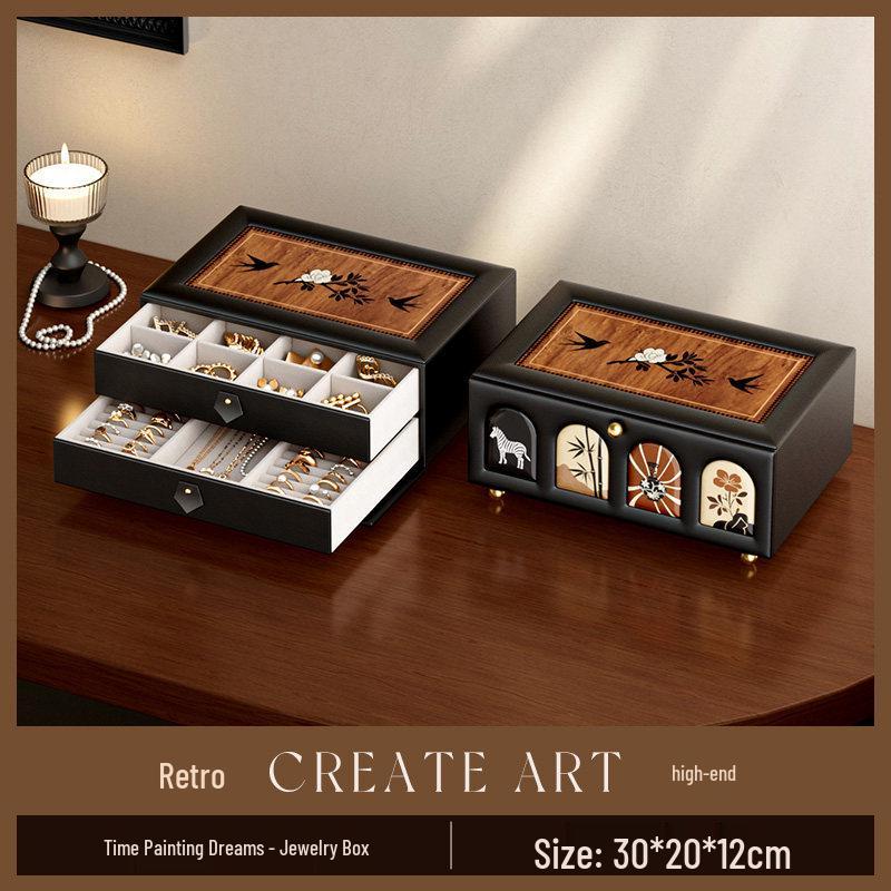 Exquisite Retro Jewelry Box - Luxurious Wedding & Birthday Gift for Accessory Storage