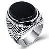 Wholesale Retro Jewelry Turquoise Stone Rings For Men Titanium Steel Inlaid Three Colors Onyx Ring Men Domineering Opal Ring