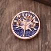 Luxury Hot Sale Round Hollow Enamel Color Tree of Life Magnetic Buckle Brooch Ladies Simple Premium Magnetic Corsage