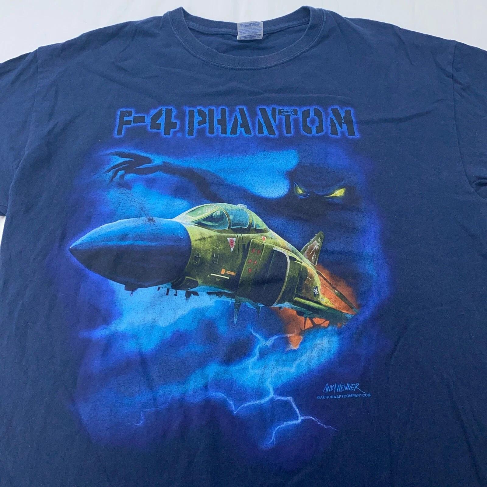 

vintage F-4 PHANTOM JET LIGHTNING GHOST T-Shirt LARGE night planes sky S