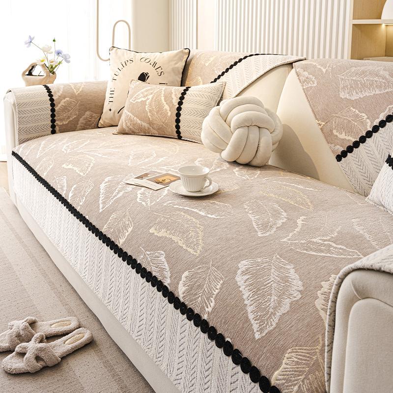 French sofa cushion universal in all seasons 2025 new light luxury leather sofa cover non-slip sofa cover cloth towel seat cushion