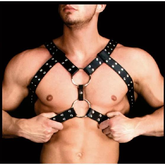 Hot Erotic Underwear BDSM Fetish Costume Men Gay Leather Harness Body Bondage Belt Strap Punk Rave Cock Cage Chastity Panties