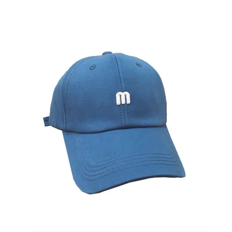 Trendy M Beige Letter Soft Brim Baseball Hat For Women Sunshield Summer