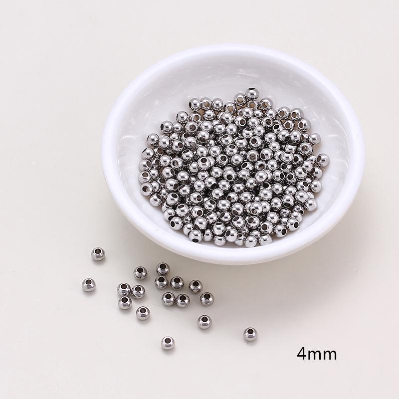 18K Gold Color-Preserving Stainless Steel Round Beads for DIY Jewelry and Bracelets.