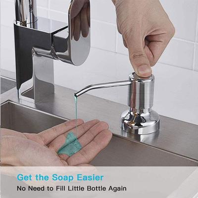 Home Bathroom Detergent Stainless Steel Water Pump Lotion Dispenser Kitchen Sink Mounted Dishwashing Liquid Soap Dispenser