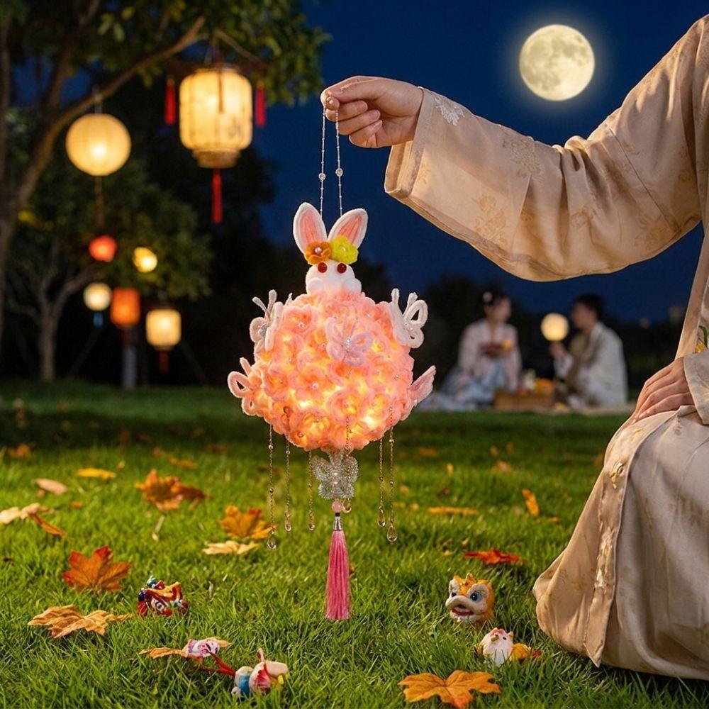 Glowing Mid-Autumn Rabbit Lantern Twisted Stick Portable Luminous Lantern  Children Gift