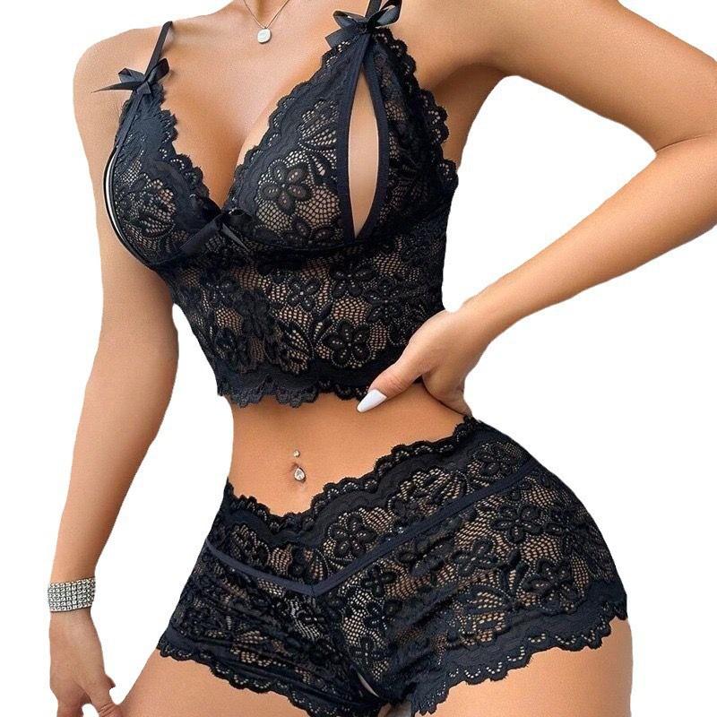 Summer Lace Lingerie Set: Sexy See-Through Camisole Two-Piece