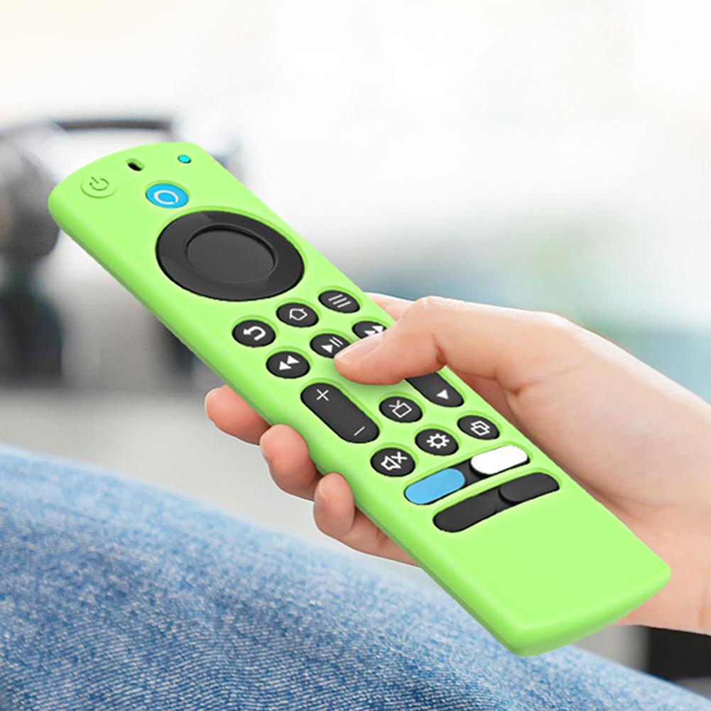 Silicone Voice Remote Cover with Lanyard Remote Control Replacement Shell Shockproof Luminous for Fire TV Alexa Voice Remote