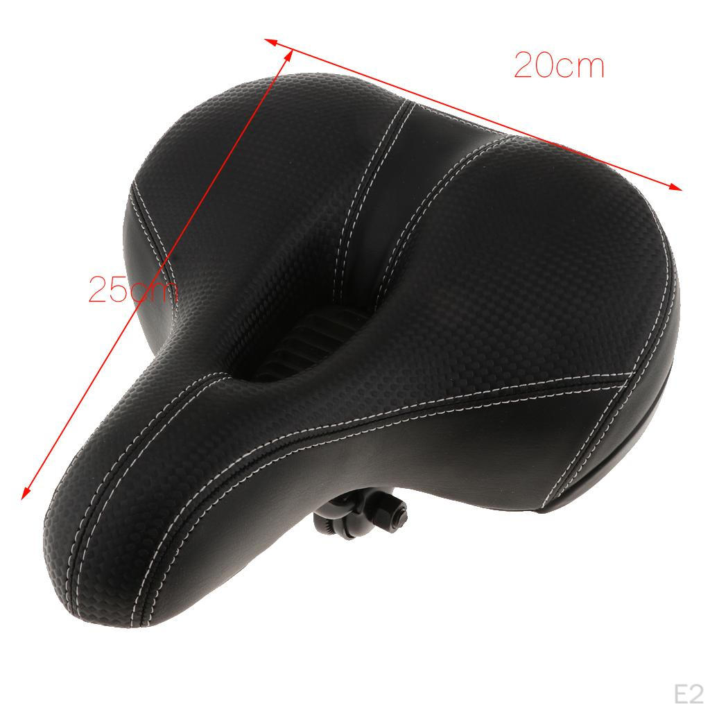 Bicycle Saddle With Dual Spring Shock Absorbing Leather Bike Seat